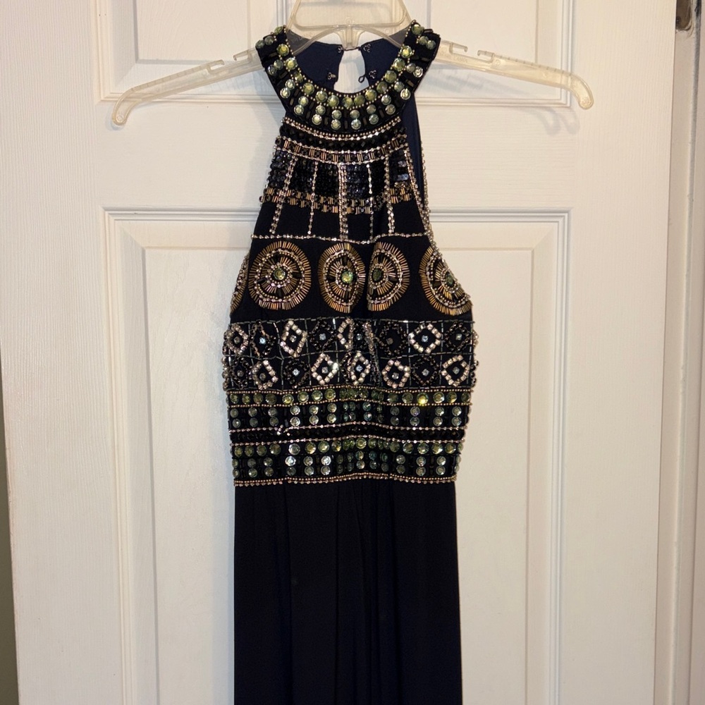 Women’s Gown in a beautiful navy with stunning embellishments